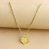 Gold Initial Heart Pendant Necklace - Amara