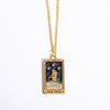 Zirconia Gold-Plated Tarot Teardrop Pendant Necklace – Amara