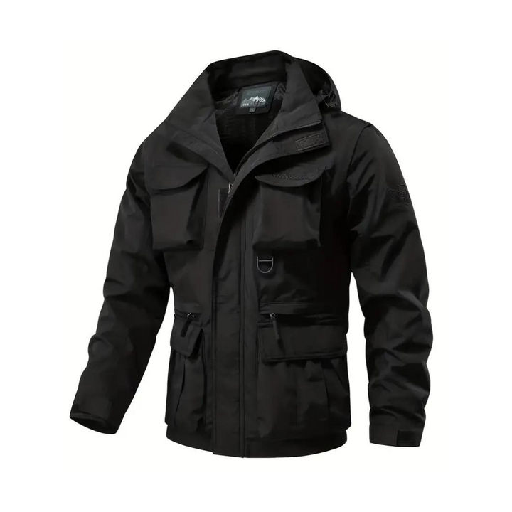 Men's transitional jacket water-repellent with removable hood - Leif