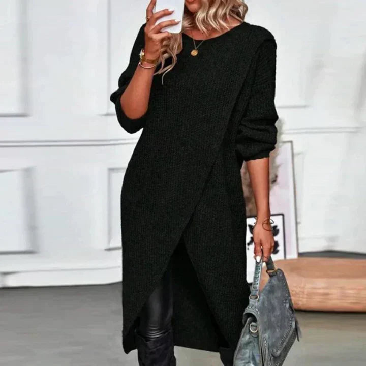 Ladies' knitted dress with wrap effect – Maribelle Autumn Magic