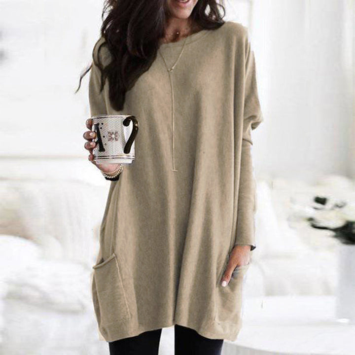 Oversized women's autumn sweater with pockets – Yara