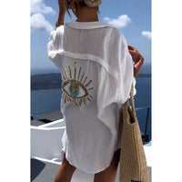 Linen Ladies Blouse with Button Closure – Marise