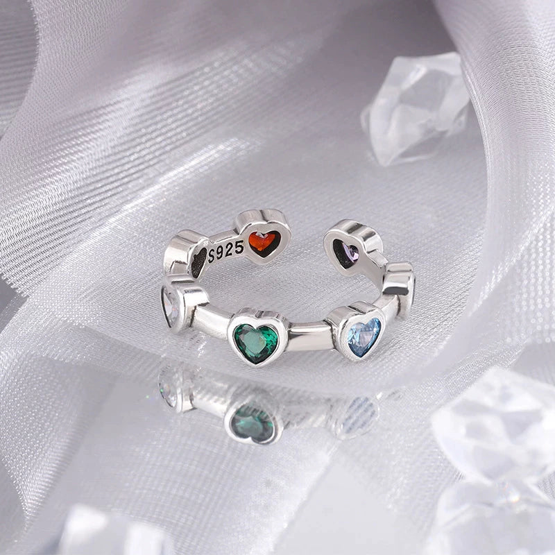 Adjustable Silver Stone Ring | Elegant Design