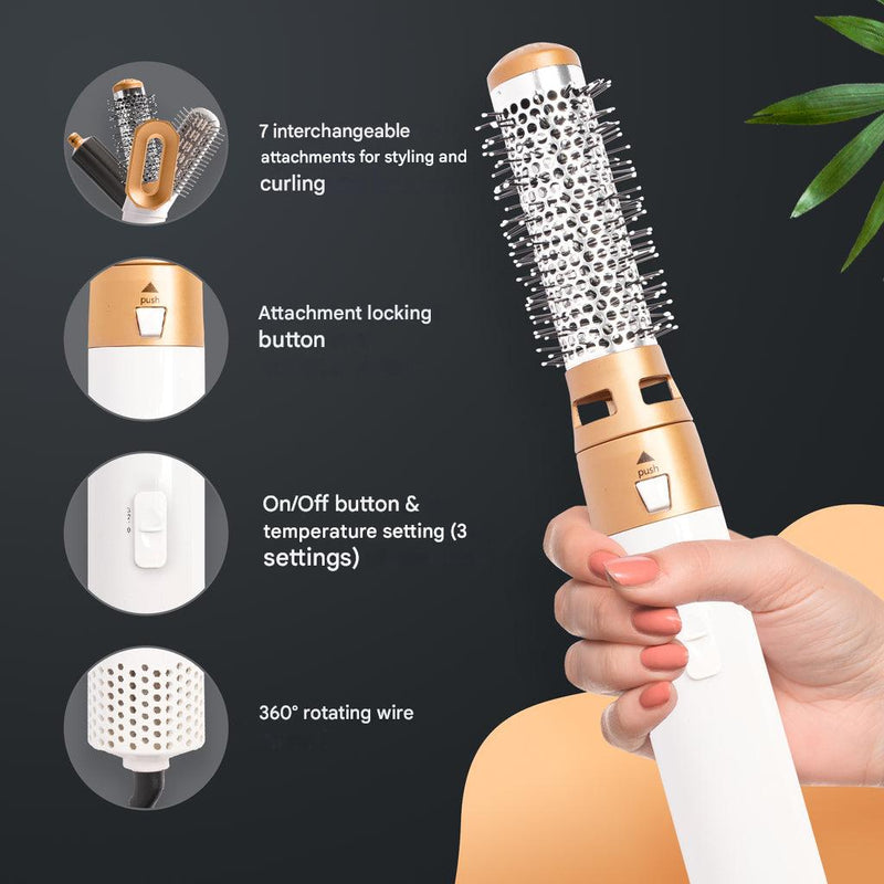 7-in-1 Hair Dryer Brush & Airstyler – Lyra-Gold/white-No storage case - only basic set-State of Style