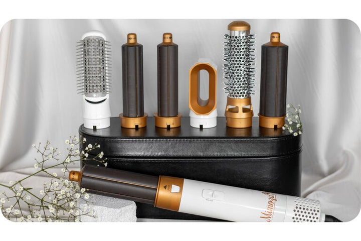 7-in-1 Hair Dryer Brush & Airstyler – Lyra-Gold/white-No storage case - only basic set-State of Style