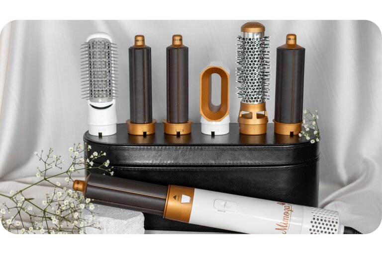 7-in-1 Hair Dryer Brush & Airstyler – Lyra-Gold/white-No storage case - only basic set-State of Style