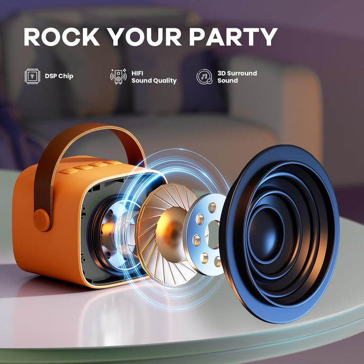 Portable Mini Karaoke Machine with Bluetooth Speaker & 2 Wireless Mics – Veylo