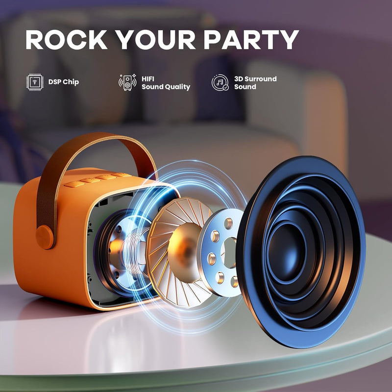 Portable Mini Karaoke Machine with Bluetooth Speaker & 2 Wireless Mics – Veylo