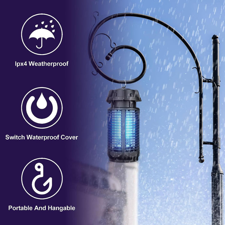 Electric Bug Zapper with 20W UV Light and 4200V Grid, IPX4 Waterproof – Zeytra