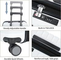 Expandable Hard Shell Carry-On Luggage with Spinner Wheels & TSA Lock