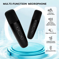 Portable Mini Karaoke Machine with Bluetooth Speaker & 2 Wireless Mics – Veylo