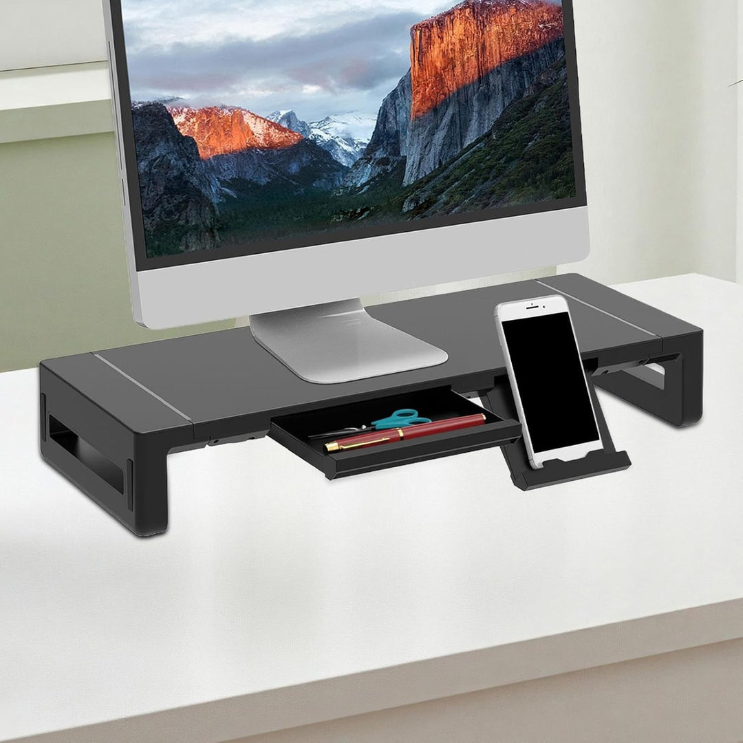 Height Adjustable Monitor Stand with Drawer – Stravon