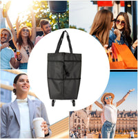 Large Capacity Foldable Shopping Bag with Wheels Reusable Cart Tote (1+1 FREE) – Veytra