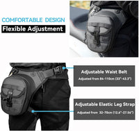 Tactical Motorcycle Leg Bag with Waterproof EVA Shell & Expandable Storage