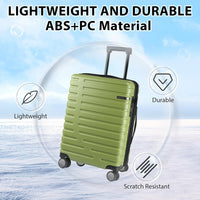 Expandable Hard Shell Carry-On Luggage with Spinner Wheels & TSA Lock