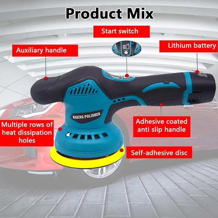 Cordless Car Polisher with Dual Batteries and 8-Speed Control – Torvex