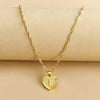 Gold Initial Heart Pendant Necklace - Amara