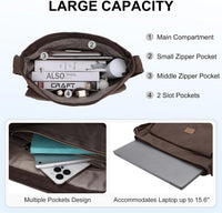 Canvas Laptop Messenger Bag with Multiple Pockets – Unisex Crossbody Tote
