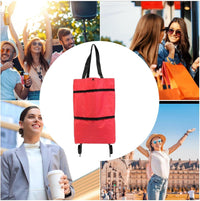 Large Capacity Foldable Shopping Bag with Wheels Reusable Cart Tote (1+1 FREE) – Veytra