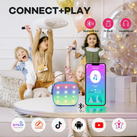 Portable Mini Karaoke Machine with Bluetooth Speaker & 2 Wireless Mics – Veylo