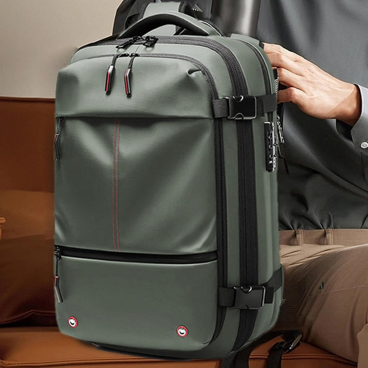 Air Vacuum Backpack – Expandable 60L Waterproof Travel Pack with Laptop Compartment – Trivora