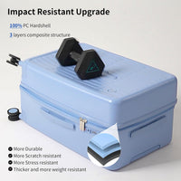 Airline-Approved 20" Carry-On Luggage with 3:7 Split & Triple-Layer PC Shell