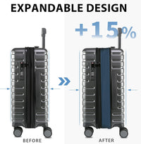 Expandable Hard Shell Carry-On Luggage with Spinner Wheels & TSA Lock