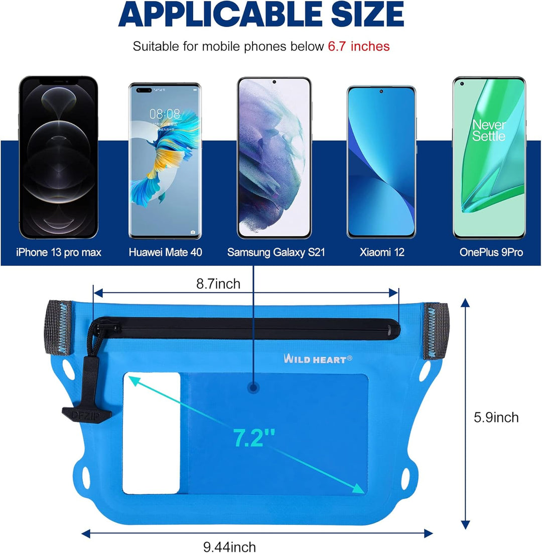 Waterproof Waist Pouch with Phone Holder – Double Pocket & Adjustable Belt (1+1 FREE)