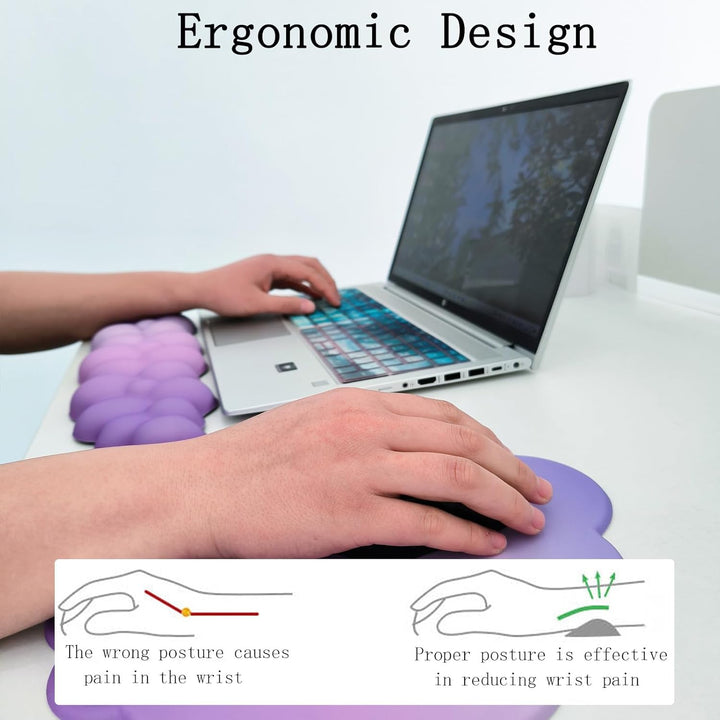 Cloud-Shaped Ergonomic Wrist Rest Set with Mouse Pad & Coaster – Zeyora