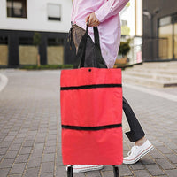Large Capacity Foldable Shopping Bag with Wheels Reusable Cart Tote (1+1 FREE) – Veytra