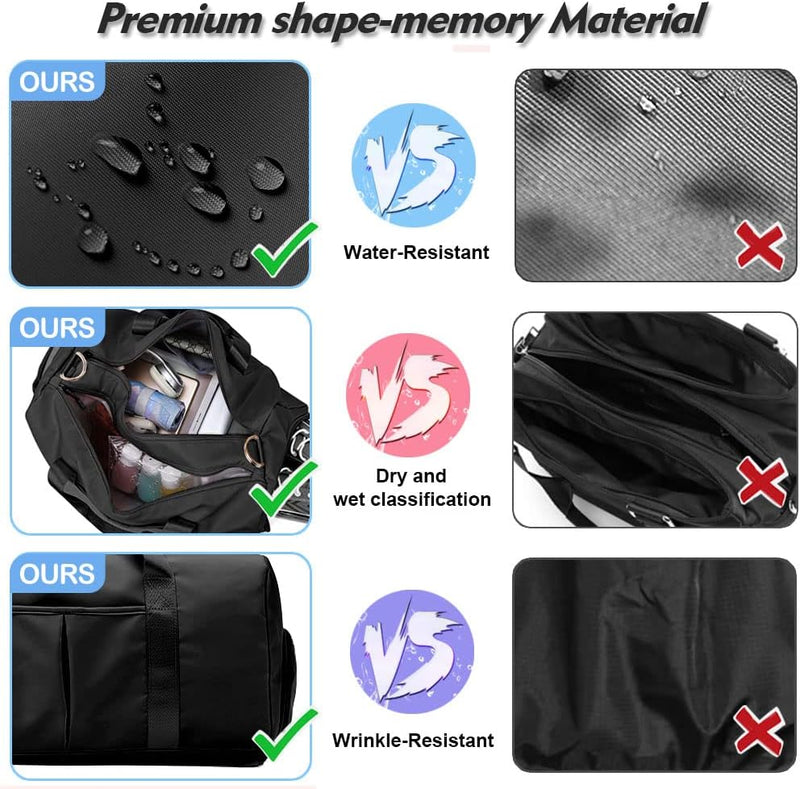 Compact Waterproof Gym Duffel with Shoe & Wet Pocket – Unisex Sports Travel Bag