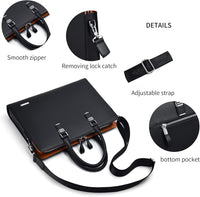 Genuine Leather Multi-Compartment Business Briefcase for Professionals