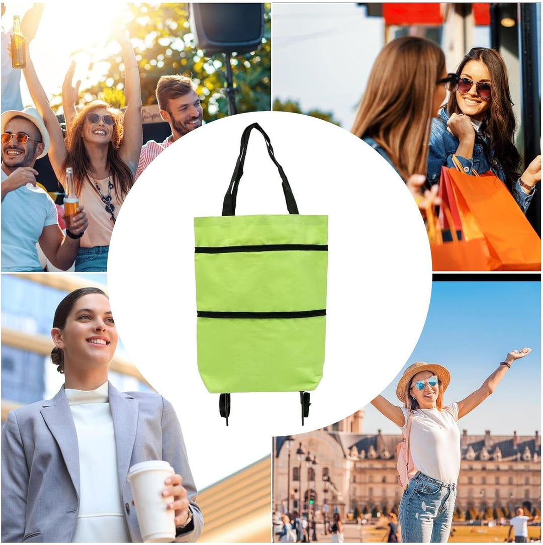 Large Capacity Foldable Shopping Bag with Wheels Reusable Cart Tote (1+1 FREE) – Veytra