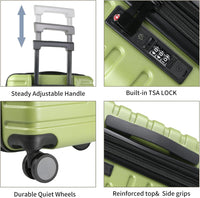Expandable Hard Shell Carry-On Luggage with Spinner Wheels & TSA Lock