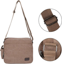 Men’s Canvas Messenger Shoulder Bag – Compact Crossbody for Work & Travel