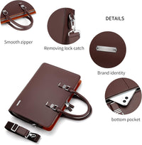Genuine Leather Multi-Compartment Business Briefcase for Professionals