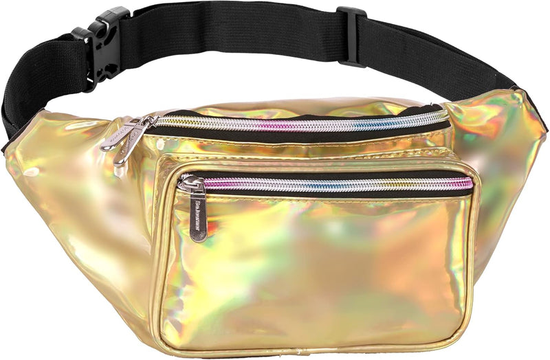 Holographic Bum Bag with Adjustable Strap – Unisex Waist & Festival Pack (1+1 FREE)
