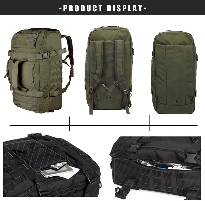 Waterproof Tactical Gym Duffel Backpack – 45L Multi-Use Travel & Sports Bag
