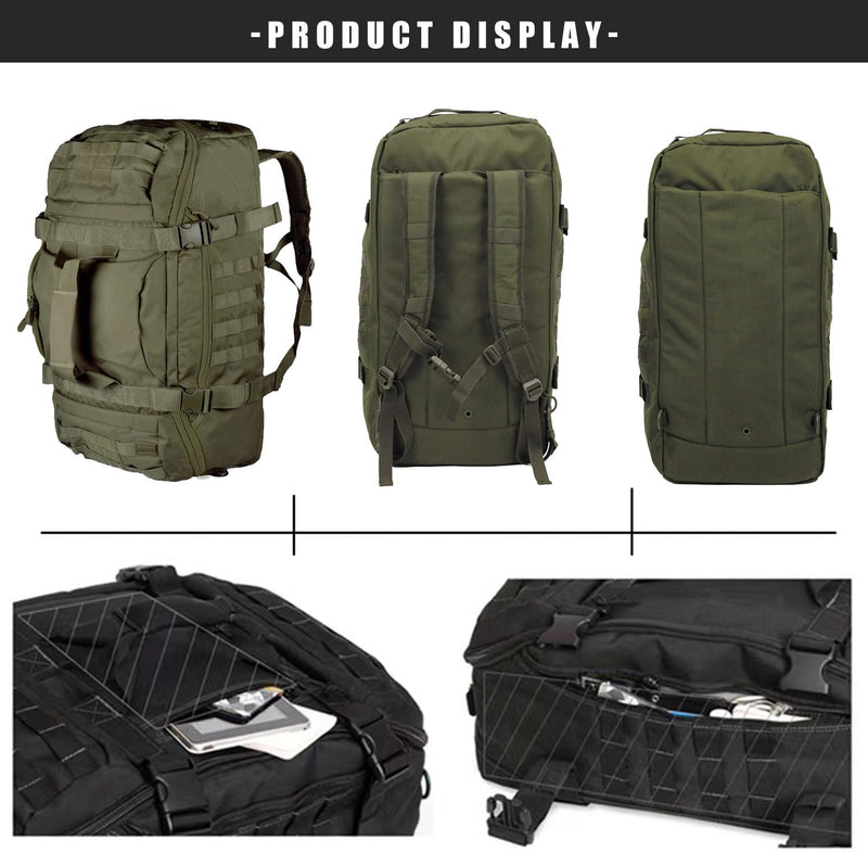Waterproof Tactical Gym Duffel Backpack – 45L Multi-Use Travel & Sports Bag