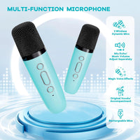 Portable Mini Karaoke Machine with Bluetooth Speaker & 2 Wireless Mics – Veylo