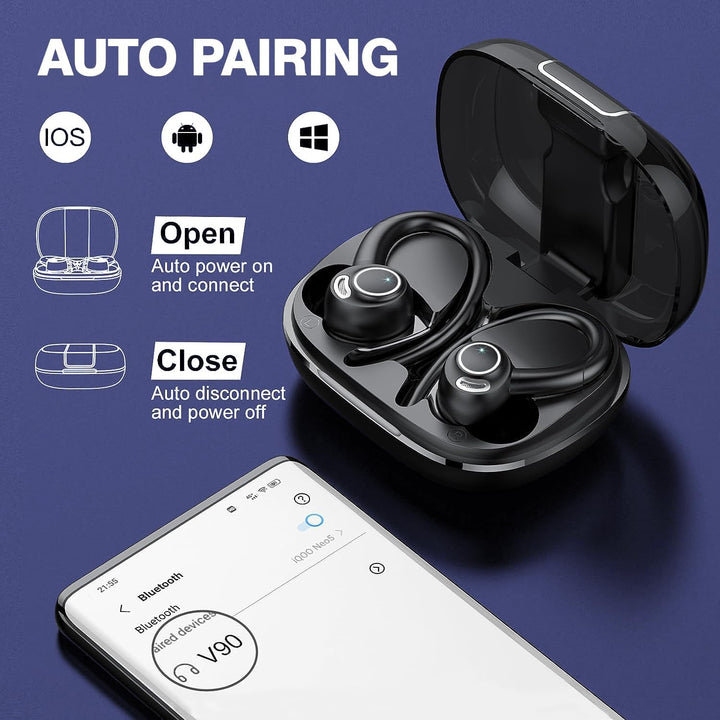 Wireless Bluetooth 5.3 Sport Earbuds with Noise Reduction and 48H Playback – Zeyora