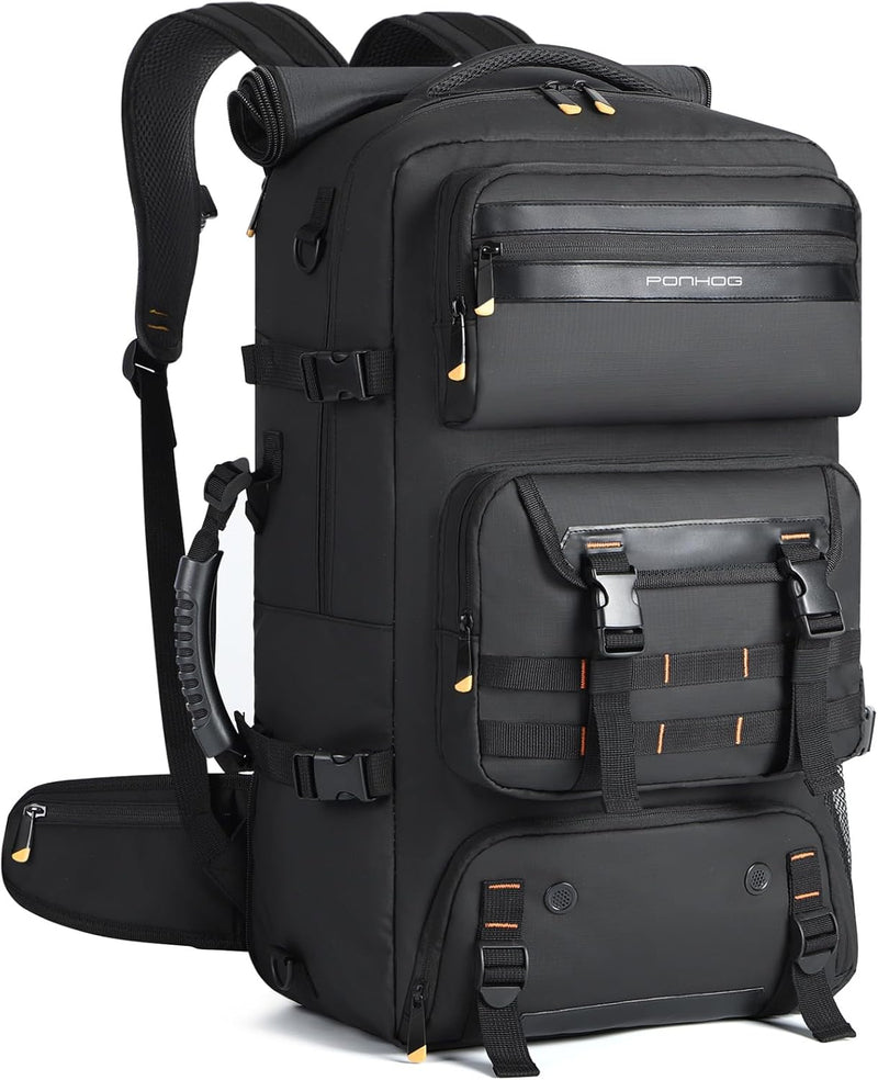 50L Flight-Approved Travel Backpack with Shoe Compartment & Convertible Carry