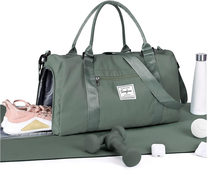 Waterproof Travel Duffel with Shoe Compartment & Wet Pocket – Unisex Gym Bag