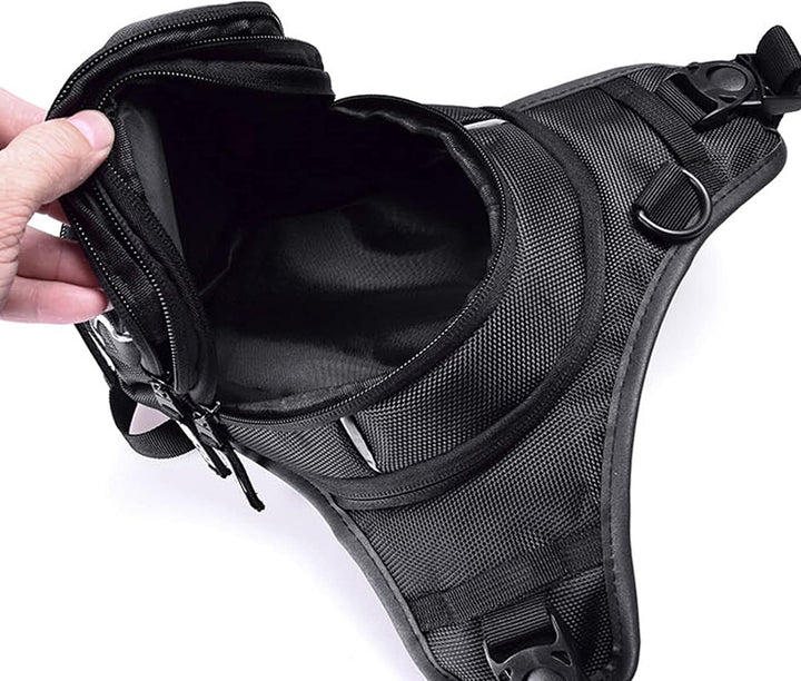Tactical Motorcycle Leg Bag with Waterproof EVA Shell & Expandable Storage