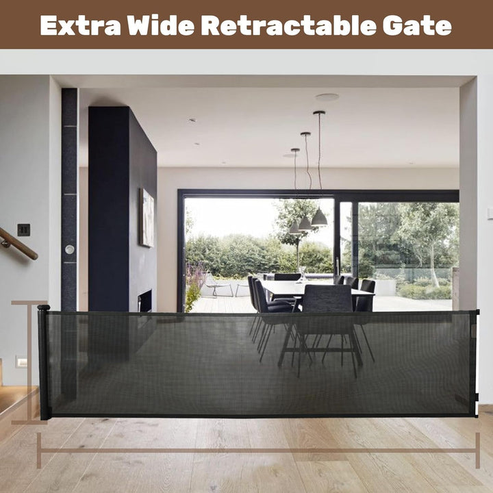Retractable Mesh Baby Safety Gate with Auto-Close Lock – Kivora
