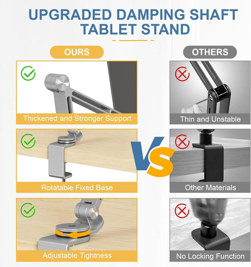 Adjustable Aluminum Tablet Desk Stand with 360° Rotation – Movaro