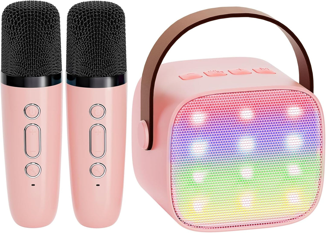 Portable Mini Karaoke Machine with Bluetooth Speaker & 2 Wireless Mics – Veylo