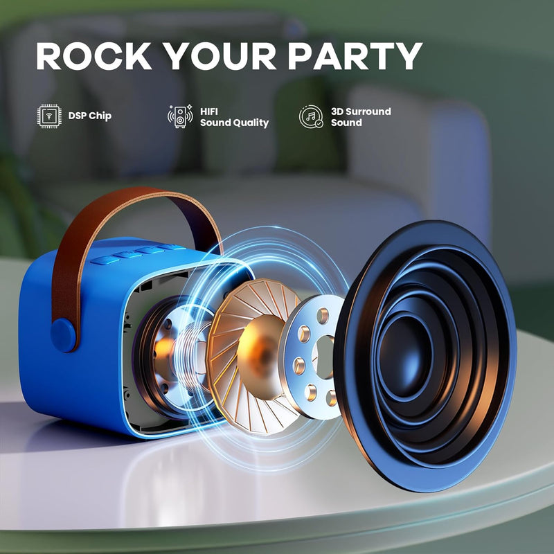 Portable Mini Karaoke Machine with Bluetooth Speaker & 2 Wireless Mics – Veylo