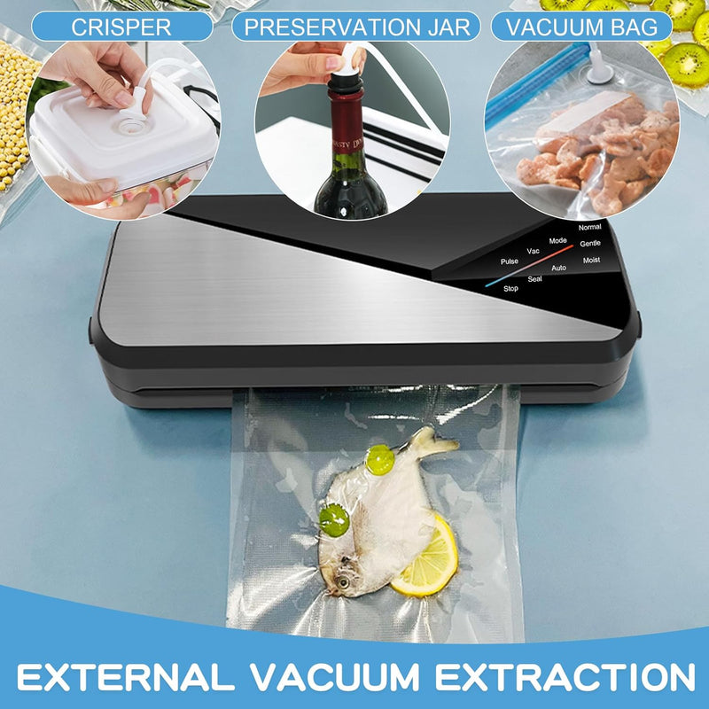 6-in-1 Vacuum Sealer with 80kPa Suction and 30cm Sealing Strip – Fresvyn