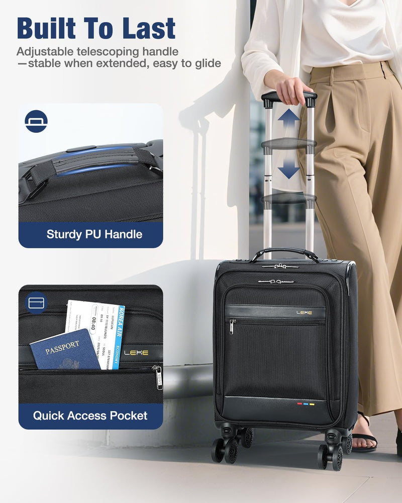 Softside Expandable Carry-On Suitcase with Wheels – Lightweight & Airline Approved